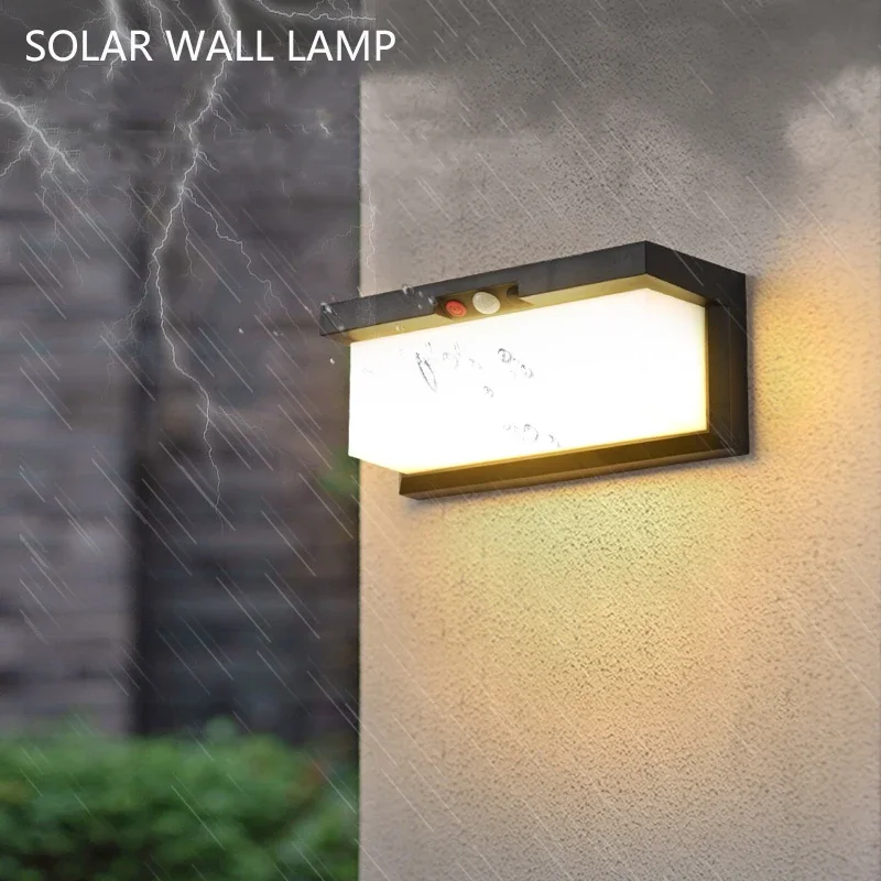 

LED Outdoor Solar Wall Sconce with Motion Sensor,Remote Control 3 Mode Security Light IP65 Waterproof For Porch Patio Garage