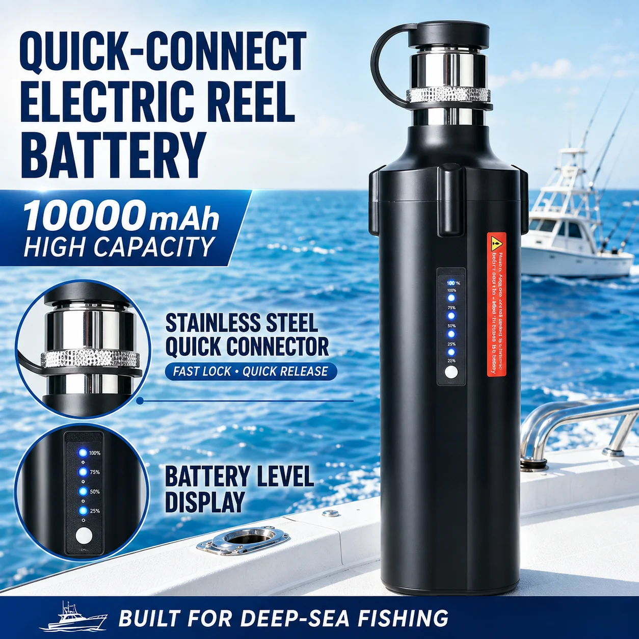 14.8V Quick Installation 10000mAh Waterproof Electric Reel Battery For SHIMANO DAIWA ECOODA Wheel Sea Fishing Lithium Battery