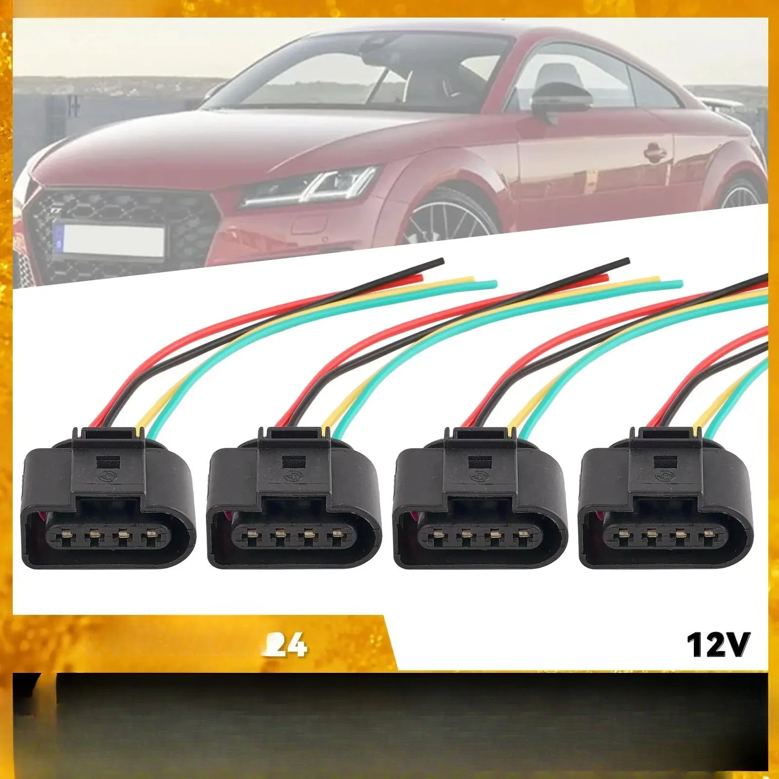

4 шт., 4-проводной разъем для ремонта катушки зажигания, жгут проводов MK6 Jetta Rabbit Golf Audi A4