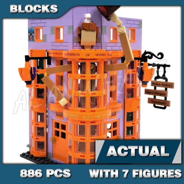 886pcs Magical World of Wizards 2-level Family’s Joke Shop Owl Post 10910 Building Blocks Toy Compatible With Model