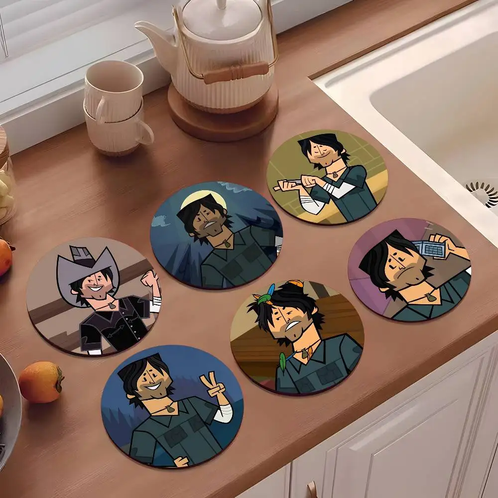 1pc Chris Total Drama Island Td Mclean Wooden Coaster Colour Printing Cup Mat Home Desk Decoration Gifts