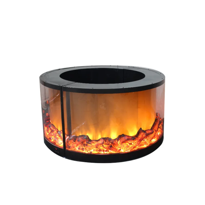 European-style simple villa household round fireplace, remote control fireplace, electronic atomization fireplace simulation hea