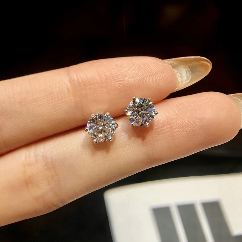 

Stylever 0,5 карата-2 карата сертифицированные классические серьги-гвоздики из муассанита, свадебные серьги из стерлингового серебра 925 пробы, тренд 2022, новые роскошные ювелирные изделия