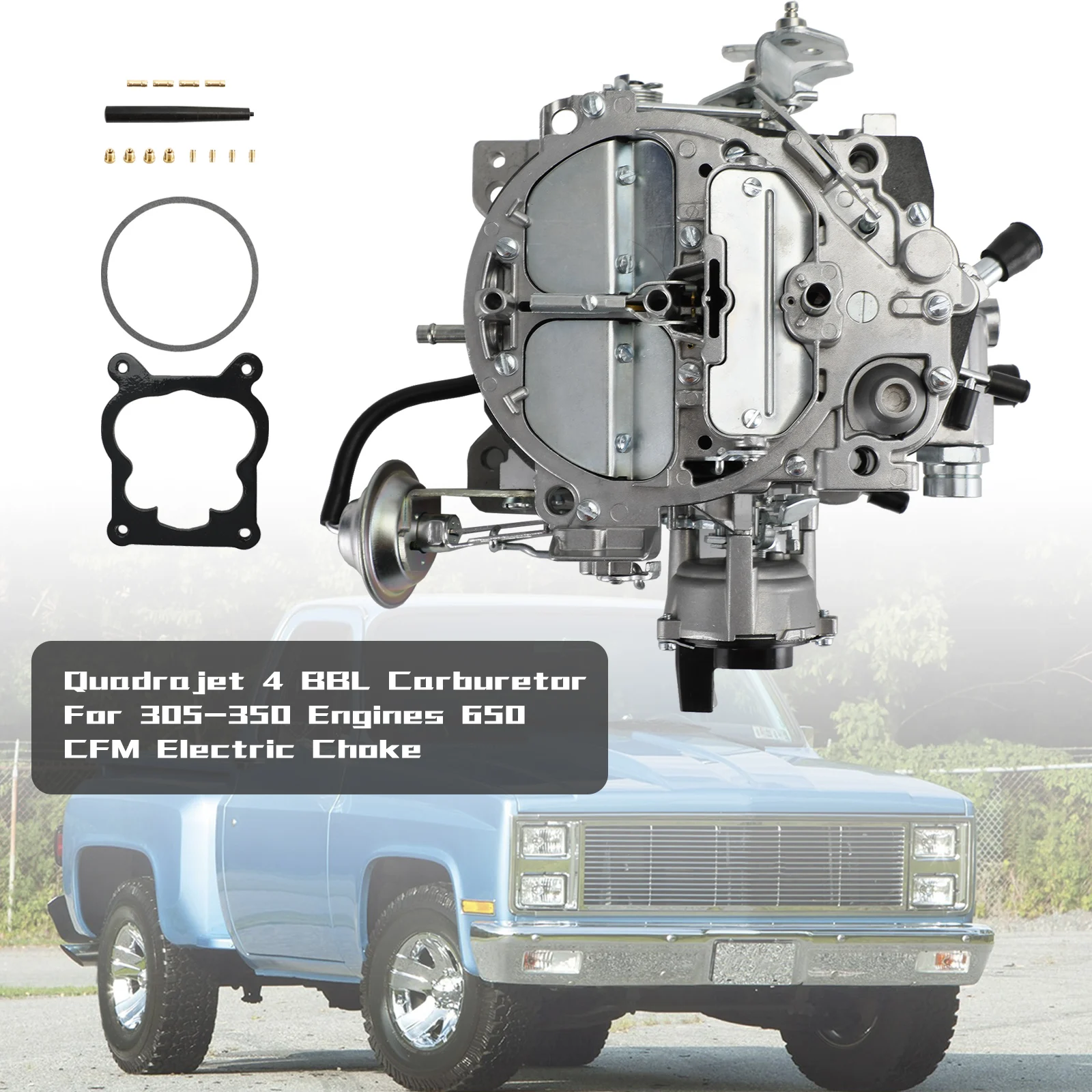 Quadrajet 4 BBL Carburetor For 305-350 Engines 650 CFM Electric Choke