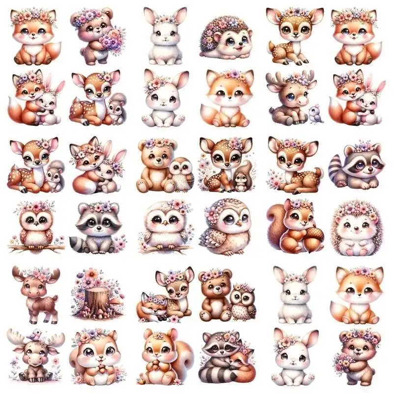 14 سنتيمتر دعوى أزهار لطيفة الحيوان الثعلب الحديد على نقل الحرارة ملصق للملابس Pinted الفينيل الحراري يزين قابل للغسل تي شيرت مائي