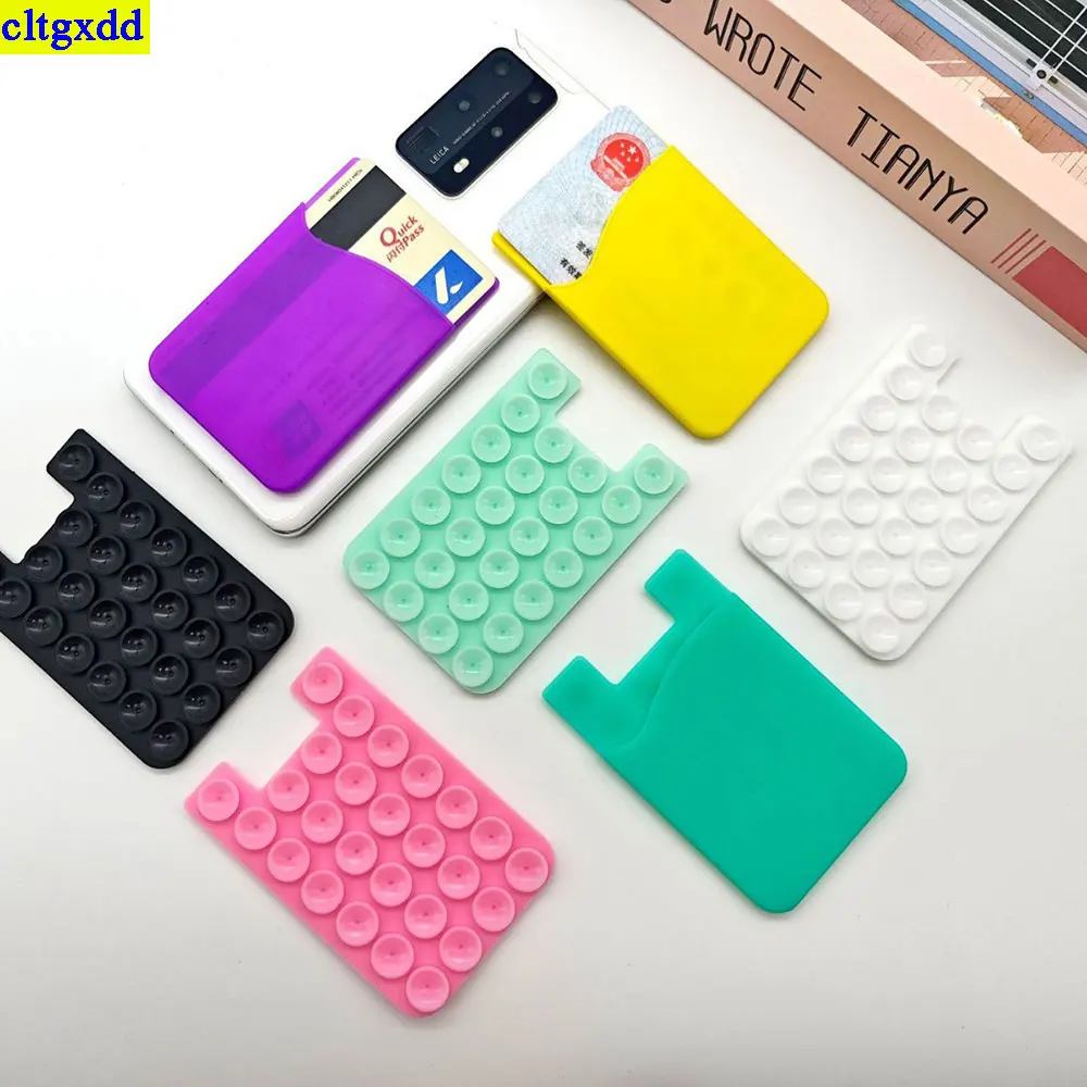 Cltgxdd цельный мобильный телефон силиконовая присоска настенный противоскользящий кронштейн портативный многофункциональный держатель для удостоверений личности кошелек