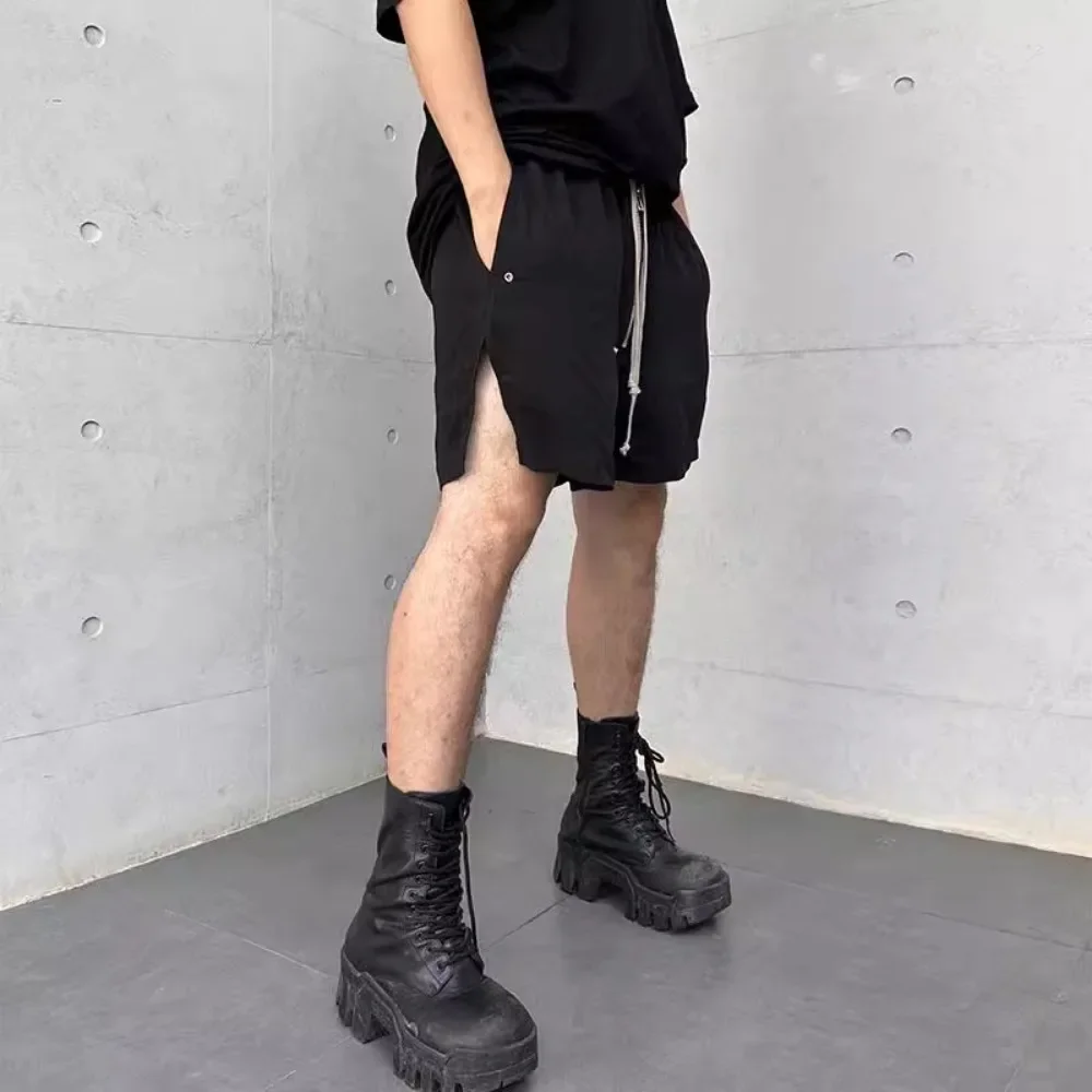 NIGO Men's High Street Trend Black Shorts Simple Solid Colour Casual Straight Loose Trend Pants FHDX #NGTOP11745