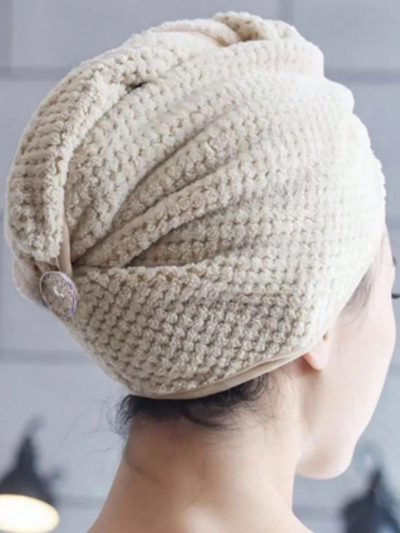 

Large Microfiber Hair Towel Wrap - Super Absorbent Quick-Dry w/ Elastic Strap