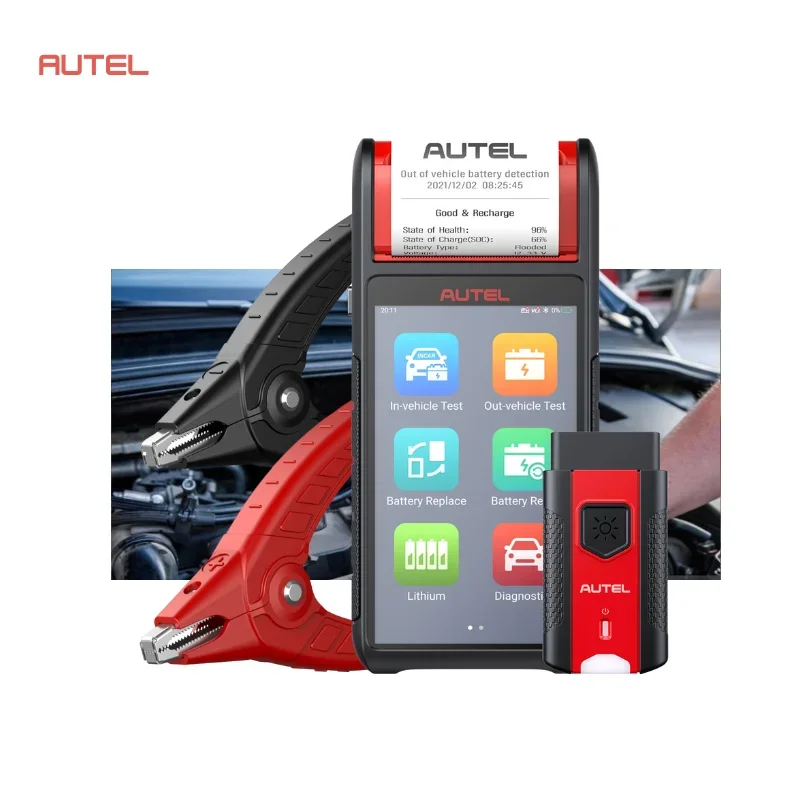 Autel maxibas bt608e battery detector with all system diagnostic function built in printer automotive battery voltage tester