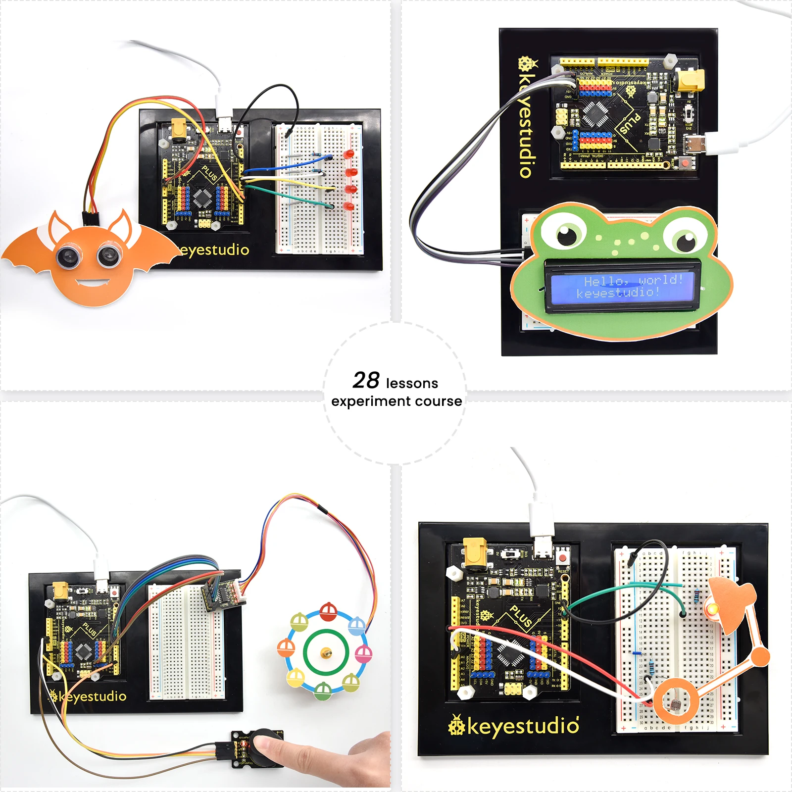 Kidsbits Keyestudio STEM Plus Board Starter Kit For Arduino Starter Kit Full Set Complete Electronic Programming DIY Projects