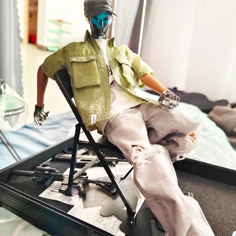 1:6 ミニカラフルな折りたたみ椅子モデルプラスチック椅子ドールハウスファッションレジャーチェアおもちゃ人形ミニチュア DIY アクセサリー装飾