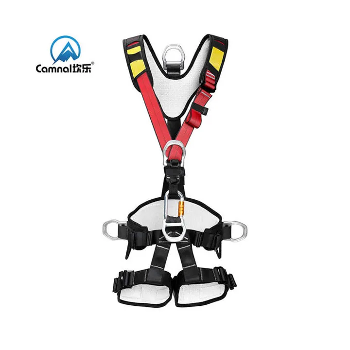 Camnal 5-Point Full Body Harness Fall Arrest Safety Seat Belt Rock Climbing Adventure Parks Working Heights Cave Exploration