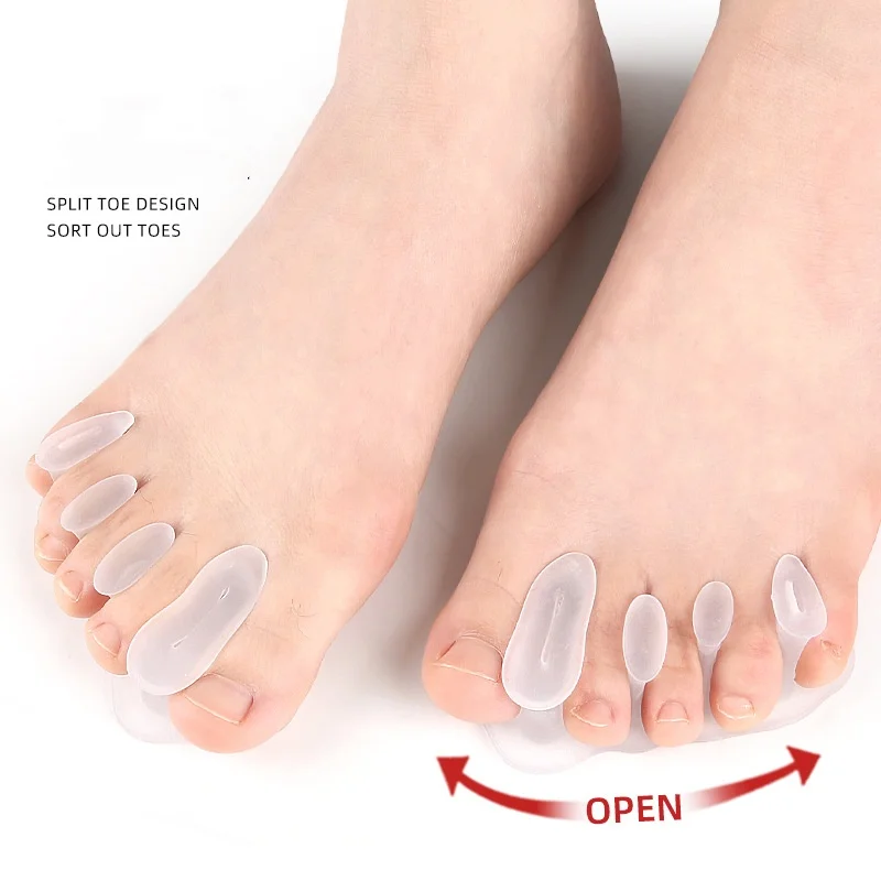 Forefoot Pad Four-hole Chain Toe Separator For Hallux Valgus Overlapping Soft Anti-friction Foot Clamp Toe Separator Pad