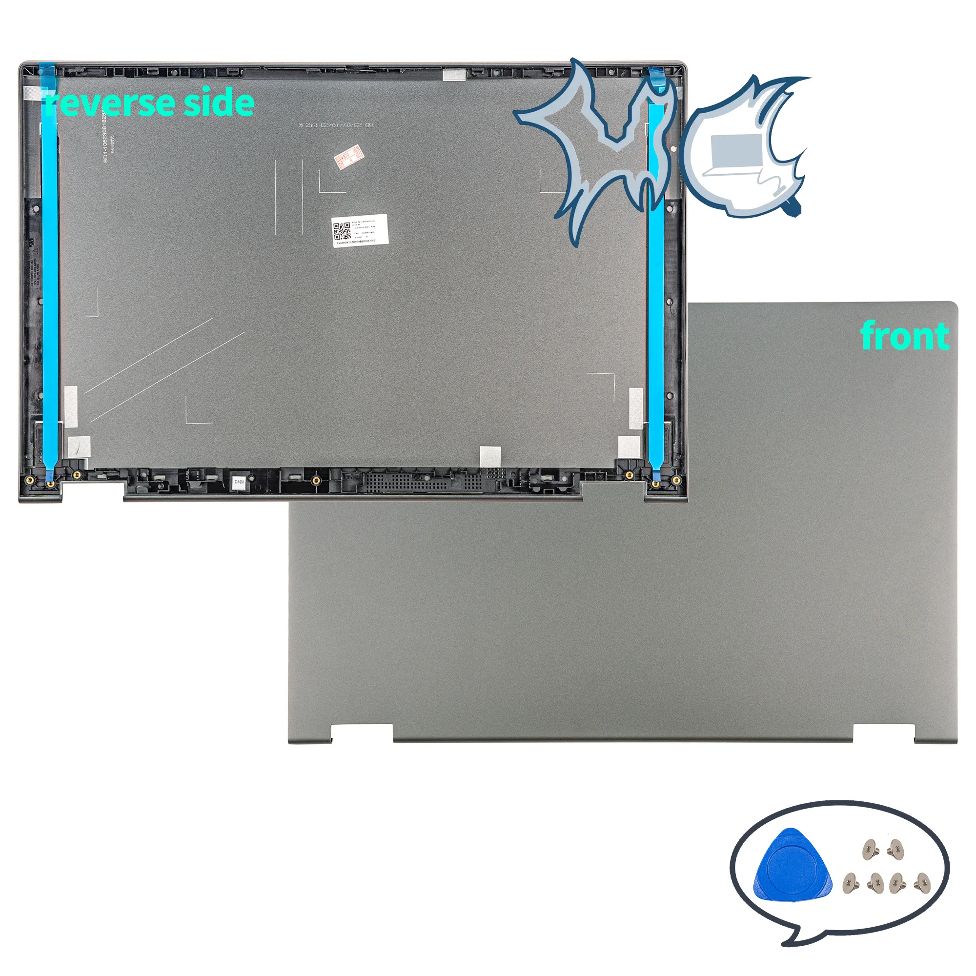 Imagem -03 - Tampa do Portátil para Lenovo Flex Tela Traseira Dobradiças Hingecover Prata ou Cinza Substituição para Yoga C55015 Ideapad Flex 5-15iil05 5-15itl05 5-15alc05