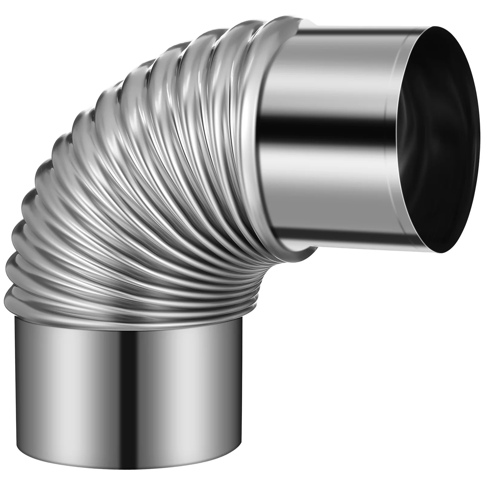 

Stainless Steel Elbow Chimney Exhaust Stove Pipe 8cm Diameter Flexible Flue Wood Burning Kitchen Vent Hoses Metal Heating Stove