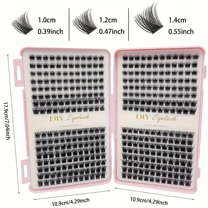 384-teiliges Wimpernverlängerungsset, Einzelwimpern, verschiedene Längen, geruchlos, einfach anzubringen, Make-up-Essentials für zu Hause – Detail 6