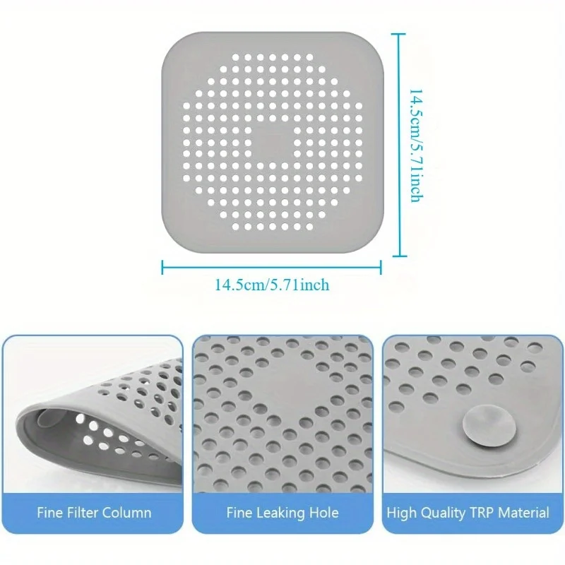 مصفاة تصريف - تمنع انسداد الأحواض أثناء عطلة الطبخ وزراعات الضيوف - سهلة التركيب لصائد الشعر مع حاجز الرائحة