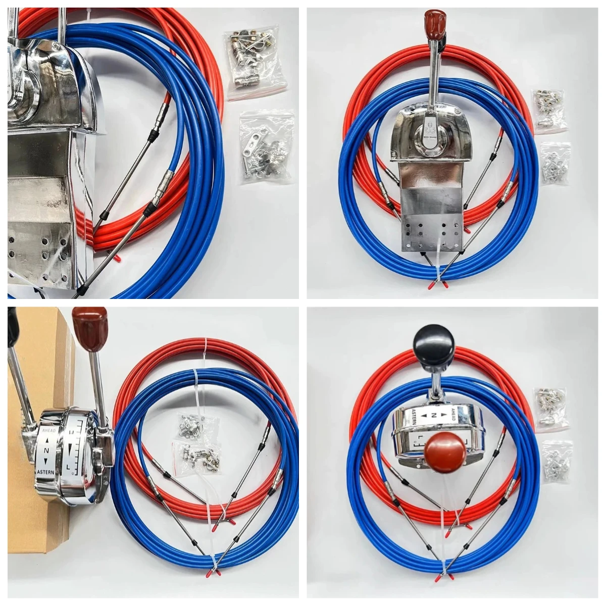 Universal Marine Throttle Controller Double Handle Cable Pulling Manipulator Soft Axis Gear for Vessel Control