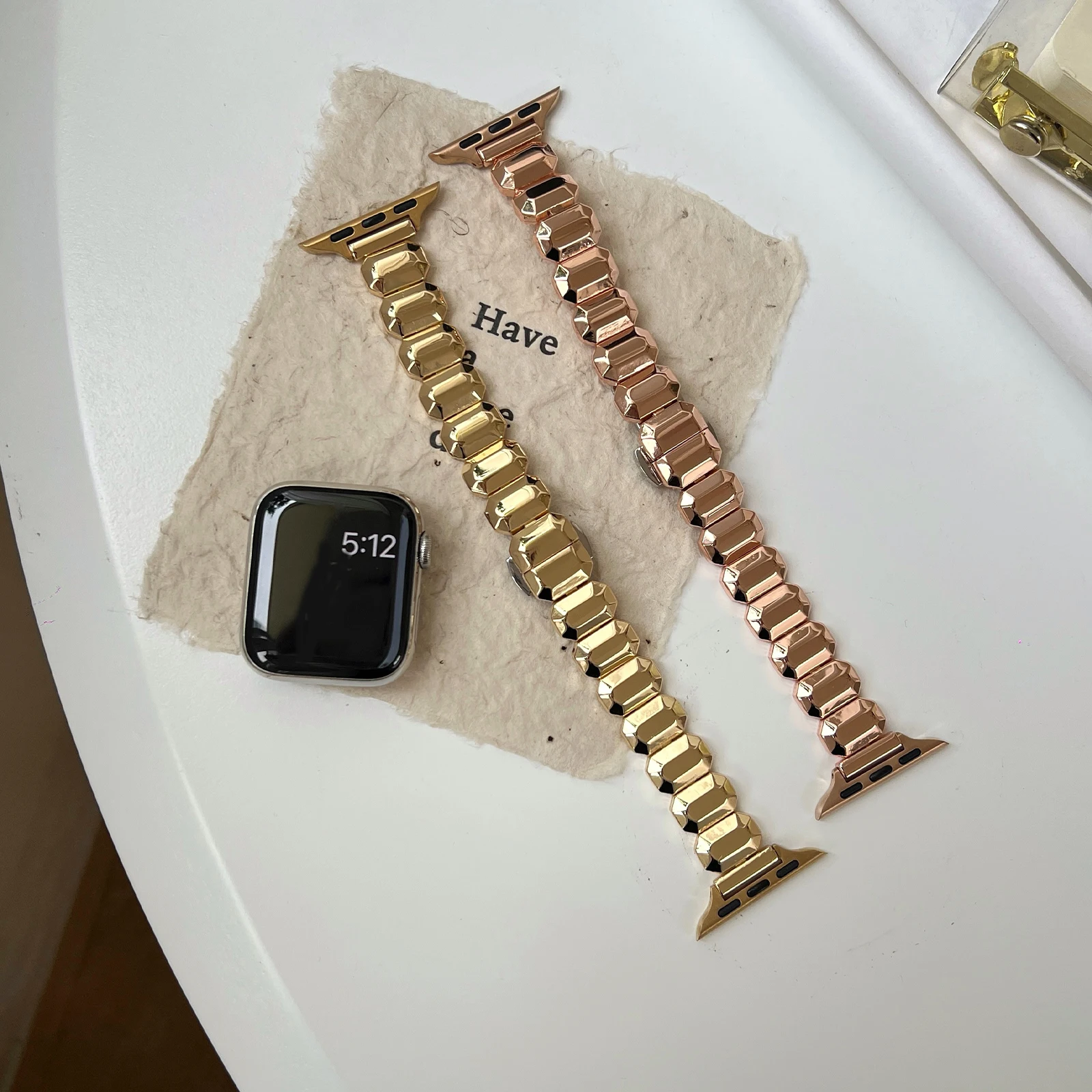 Metal Strap for Apple Watch Band Block Bracelet Chain for Iwatch987654SE Ultra Men and Women38 40 41 42 44 45 49mm Fashion Wrist