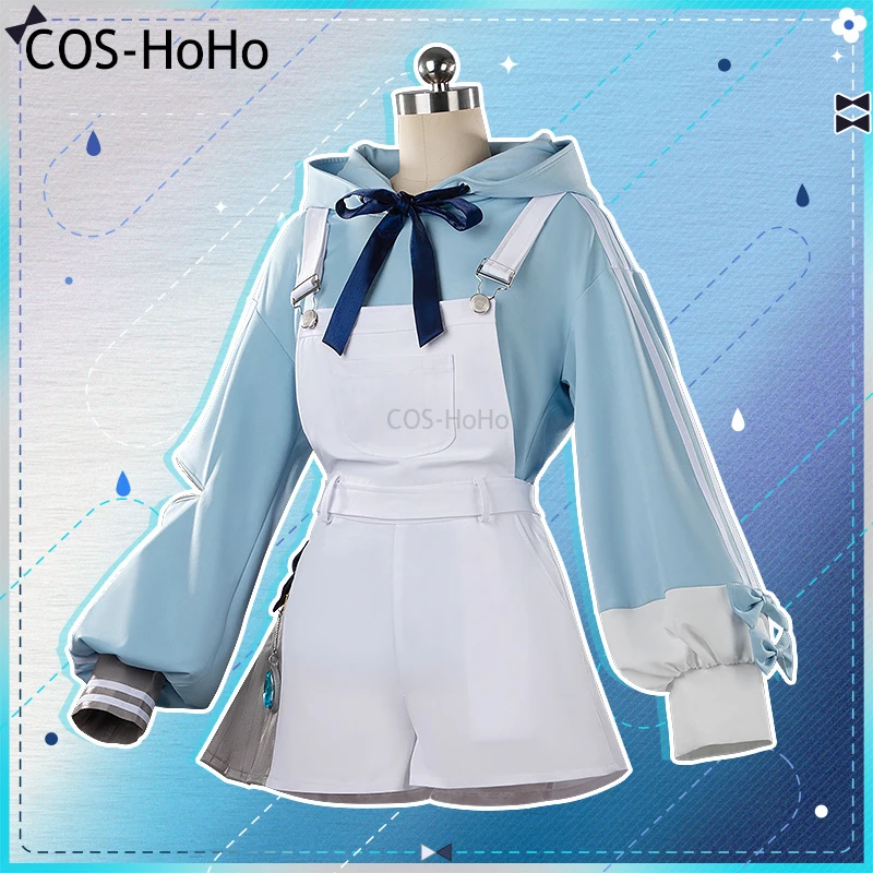 COS-HoHo Vtuber Tsumugi Kokage Game Suit Lovely  Suspender Trousers Unifrom Cosplay Costume Halloween Party Role Play Outfit