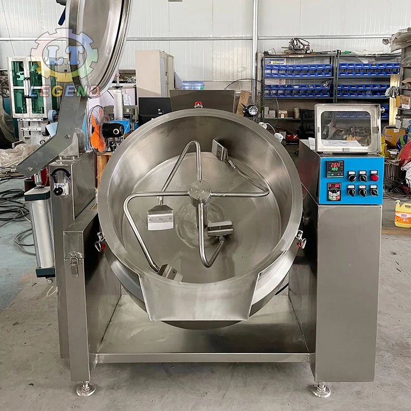 Industrial Cooking Pot Planetary Mixer Cooker, Jacketed Kettle, Thick Bottom Tilting Wok, ,Milk Boiling Pot Khoya Making Machine