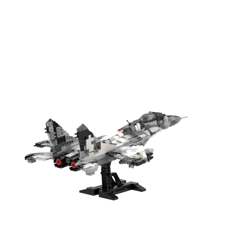 MOC Military Weapons Series Ukraine Mig-29 Ghost Fighter Building Block WW2 Plane Classic Model Bricks Toy Children Holiday Gift