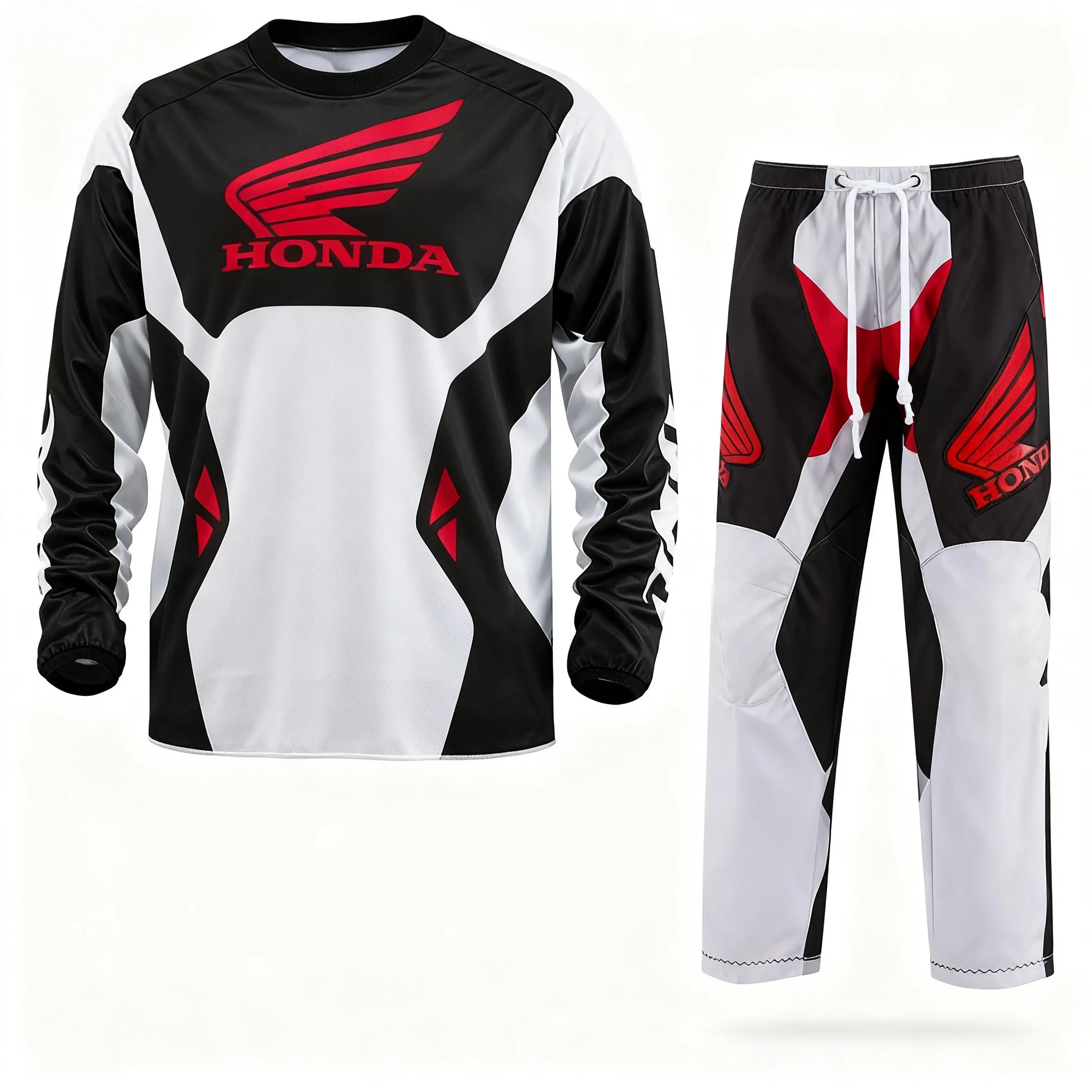 

Комплект из джерси и брюк Honda Racing 2025 года, мужской дышащий быстросохнущий комплект с длинными рукавами, супер гоночное снаряжение, топ и низ, комбинированный