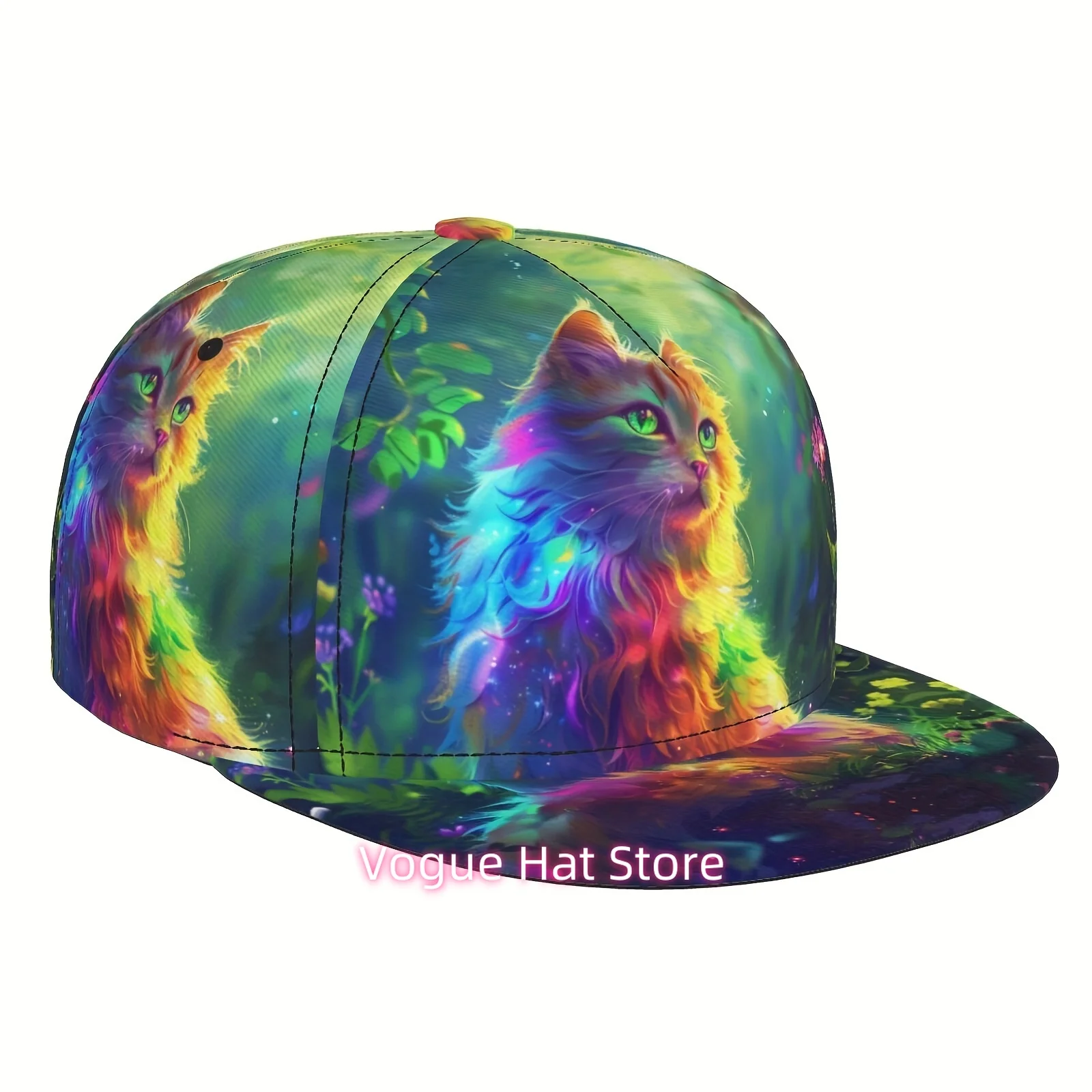 1pc, Baseball Cap, Golf Cap, Colorful Cat, Unisex Sports Fashion Suitable for Seasonal Running Exercises And Outdoor Activities.