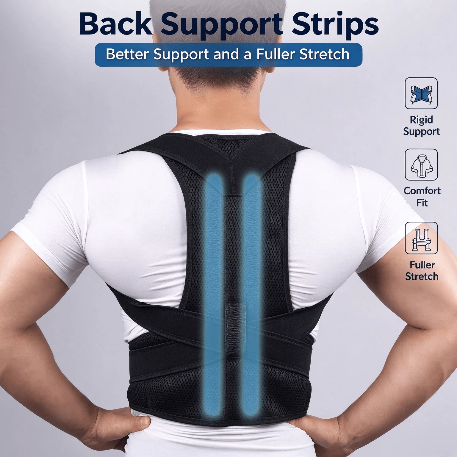 Back Posture Corrector Brace Shoulder Support Belt Upper and Lower Back Pain Relief Improve Spine Clavicle Brace Posture Vest gallery 2