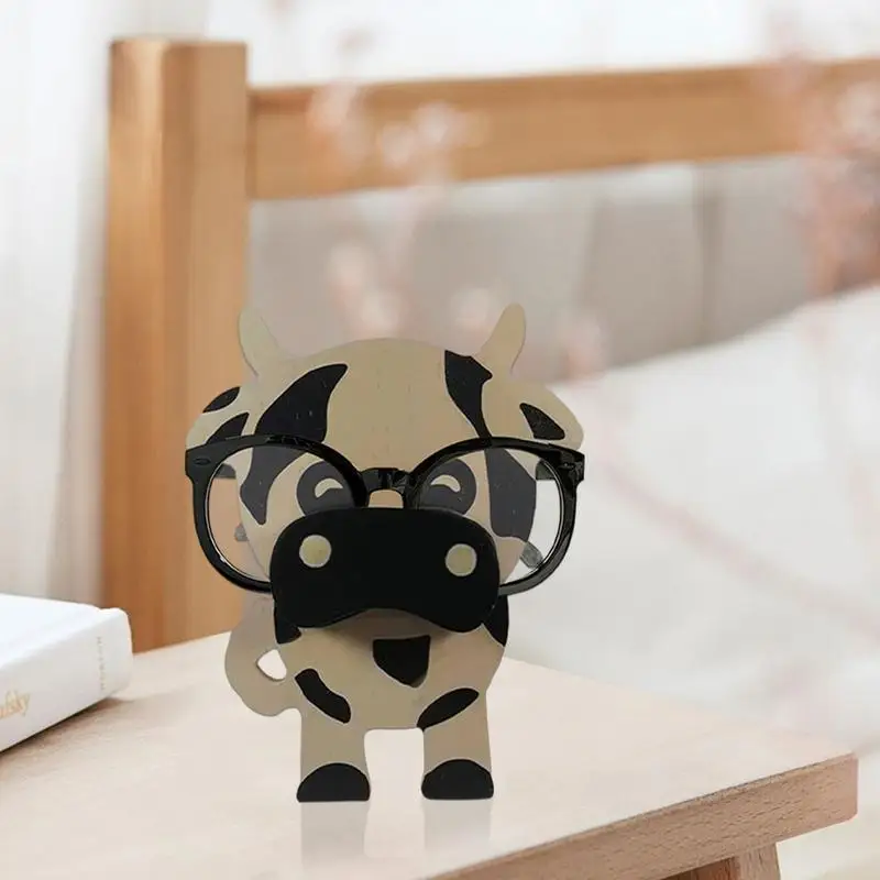 3D Kawaii Animal Glasses Rack Cute Cartoon sculture occhiali da sole espositore scaffale occhiali Stand gioielli porta legno vetrina