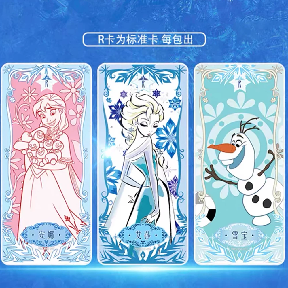 Cartas de colección de Frozen de Disney, juego de personajes de película de Anime, caja de tarjetas de juguete de Elsa, Anna, cristal limitado, SSR