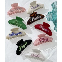 Handmade Customized Words Hairpins Hair Claw Barrettes Personalized Name Number Hair Clips Letters for Women Girls Jewelry 2022