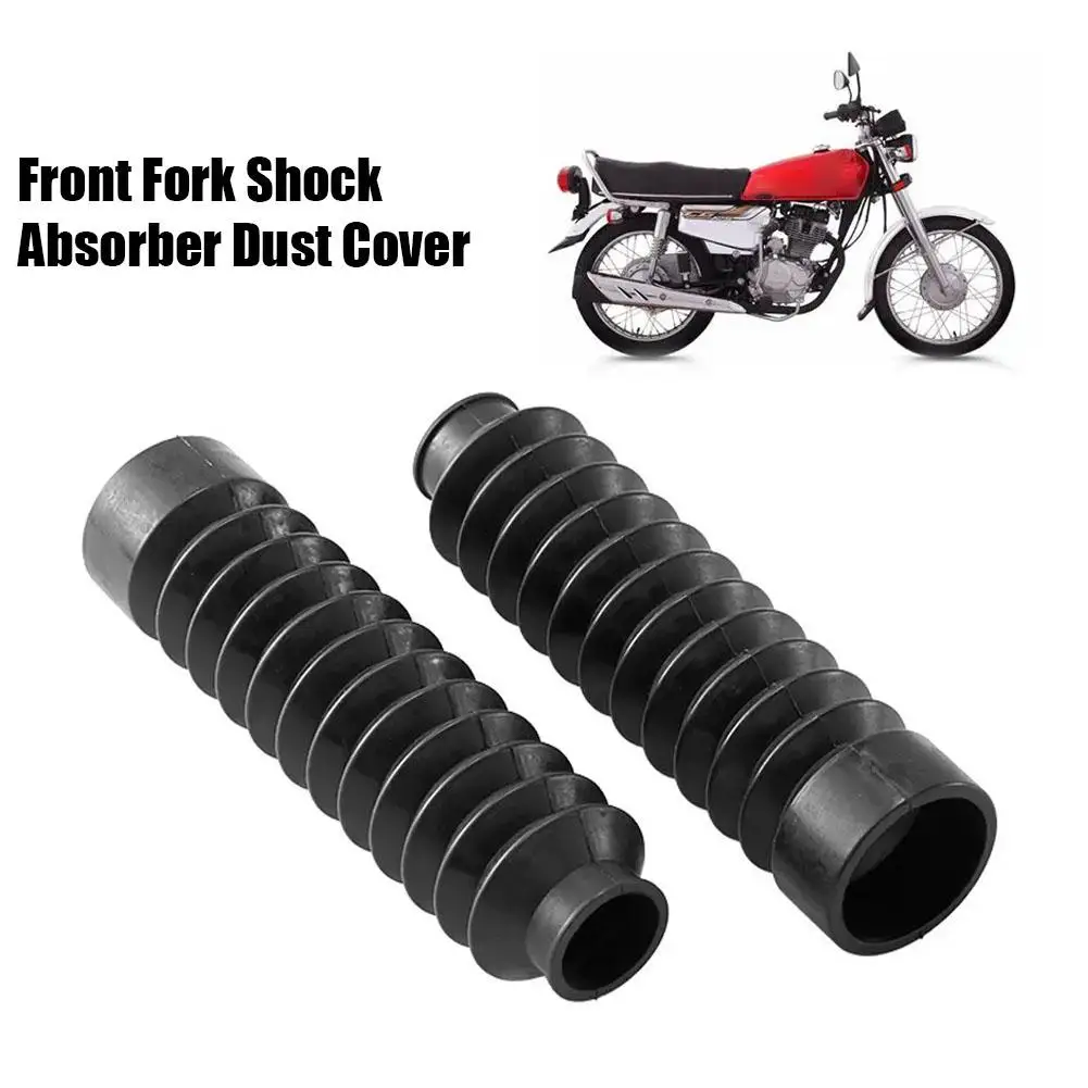 

HIGH QUALITY NEW 2Pcs Motorcycle Front Fork Shock Absorber Boots Dust Gaiters Protector Dustproof Cover Sleeve Rubber Dampi V4M2