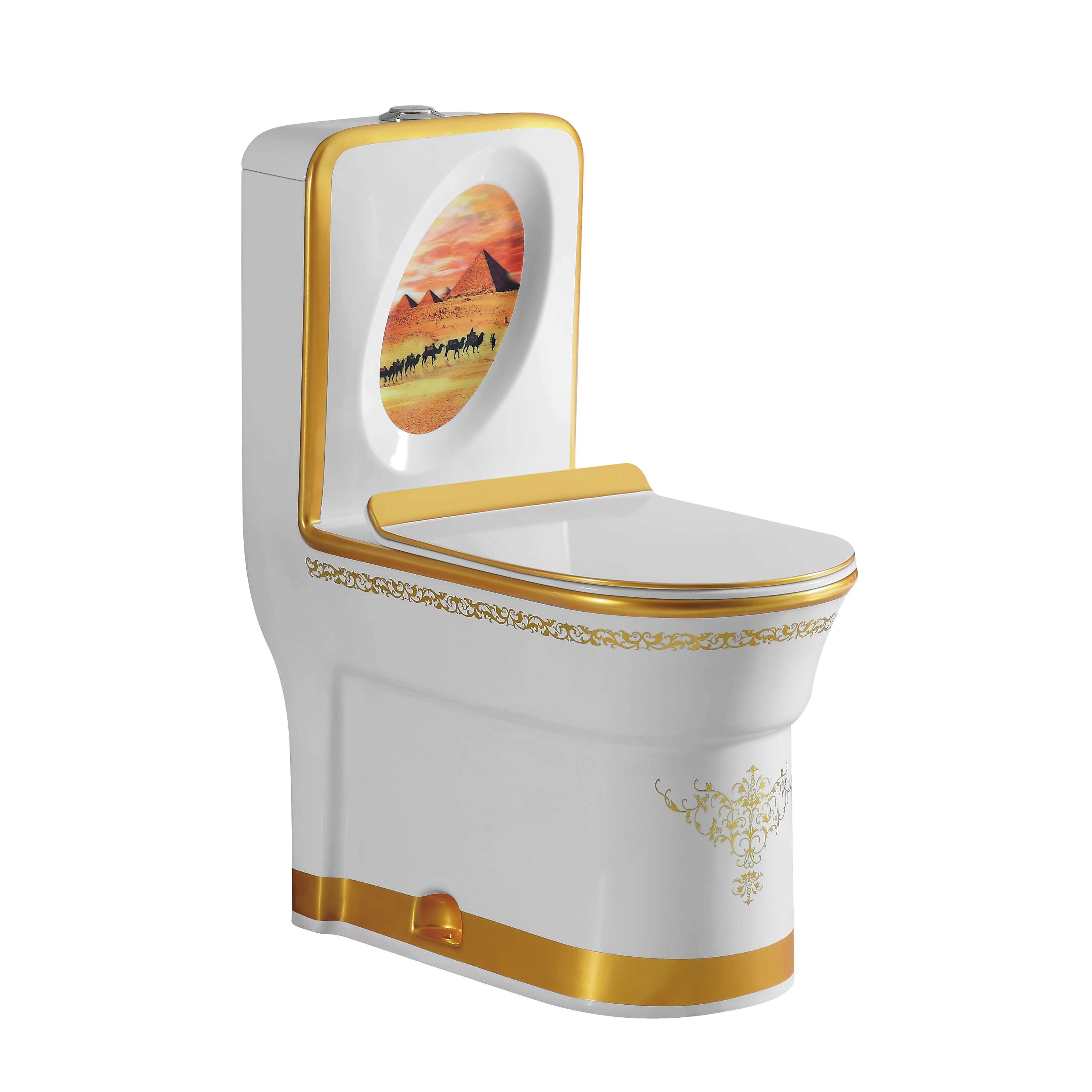 

Fashionable Home Hotel Restaurant Bathroom Floor Mounted Toilet Bowl Washdown One Piece Sanitary Ware Toilet