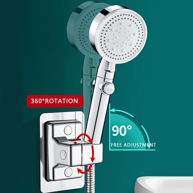 Shower Head Holder Bathroom 360° Adjustable Showerhead Holder Plating Bathroom Wall Mount Bracket Bathroom Accessories