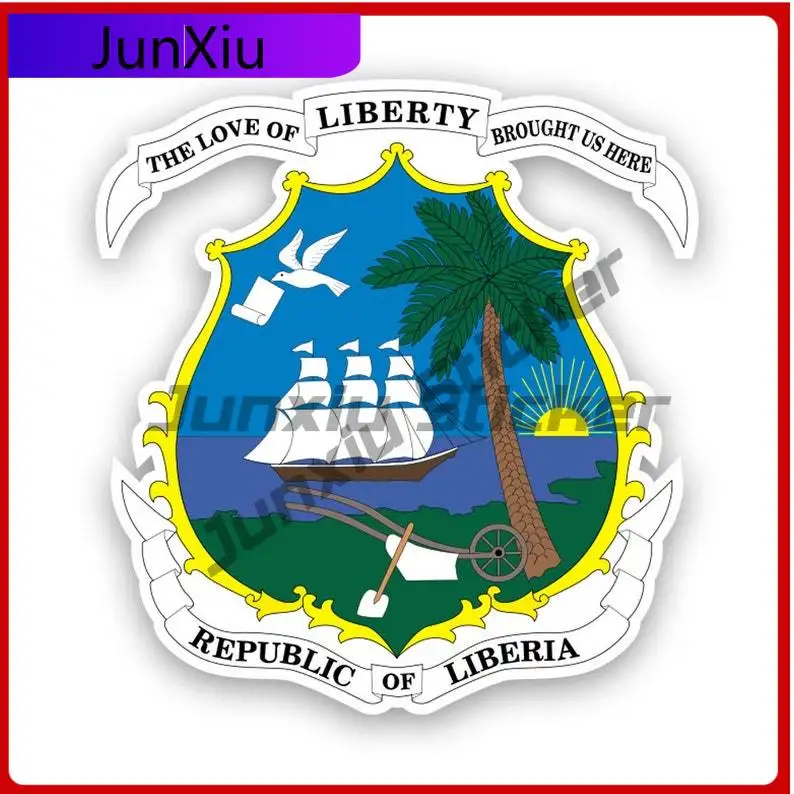 

Liberian Coat Of Arms Sticker Uv Protected Liberia Flag Lbr Lr Coa Car Sticker Vinyl Decal Waterproof Durable For Car Window