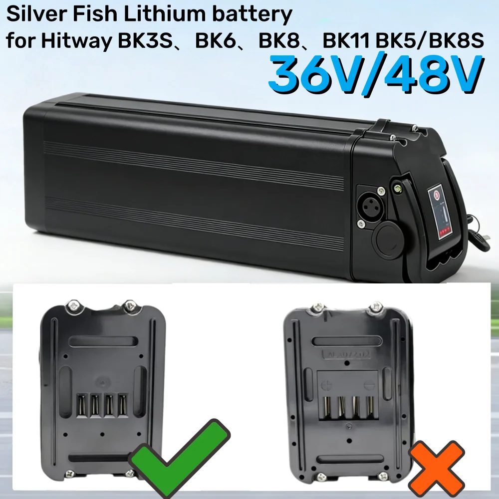 36V/48V 10Ah 15Ah 20Ah 25Ah L380mm Replacement Battery for COLORWAY BK6 Hitway BK3 BK5 BK6 BK8 BK11 BK37 Bike.
