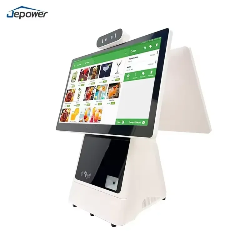Hot Selling modern retail and hospitality businesses, the Jepower AAE6 Dual Display POS Terminal streamlines checkout