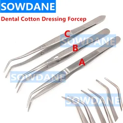 Dental Cotton Dressing Forcep College pinceta ząbkowana końcówka Dental Oral exchange Tool Dental czyszczenie zębów pincety