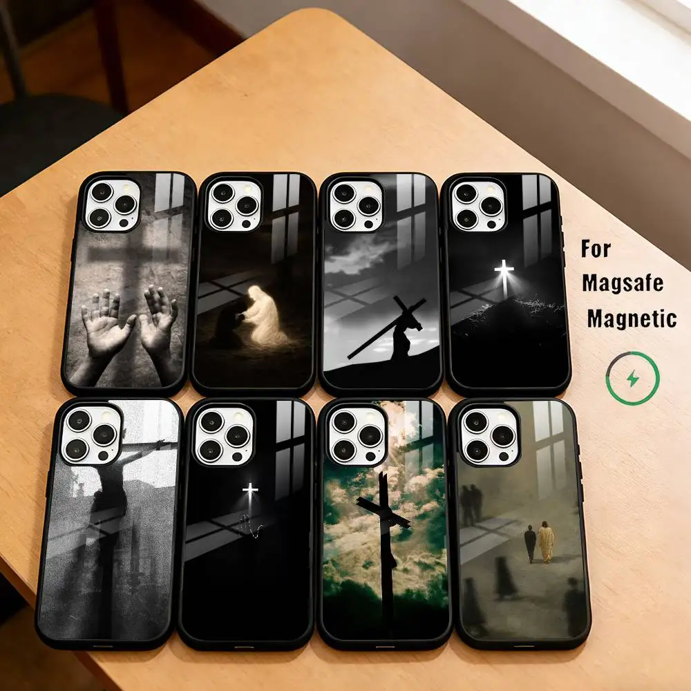 

Son Of God Jesus Cross Holy Light Phone Case For iPhone17,16,15,14,13,12,11 Plus,Pro Magnetic For Magsafe Wireless Charging