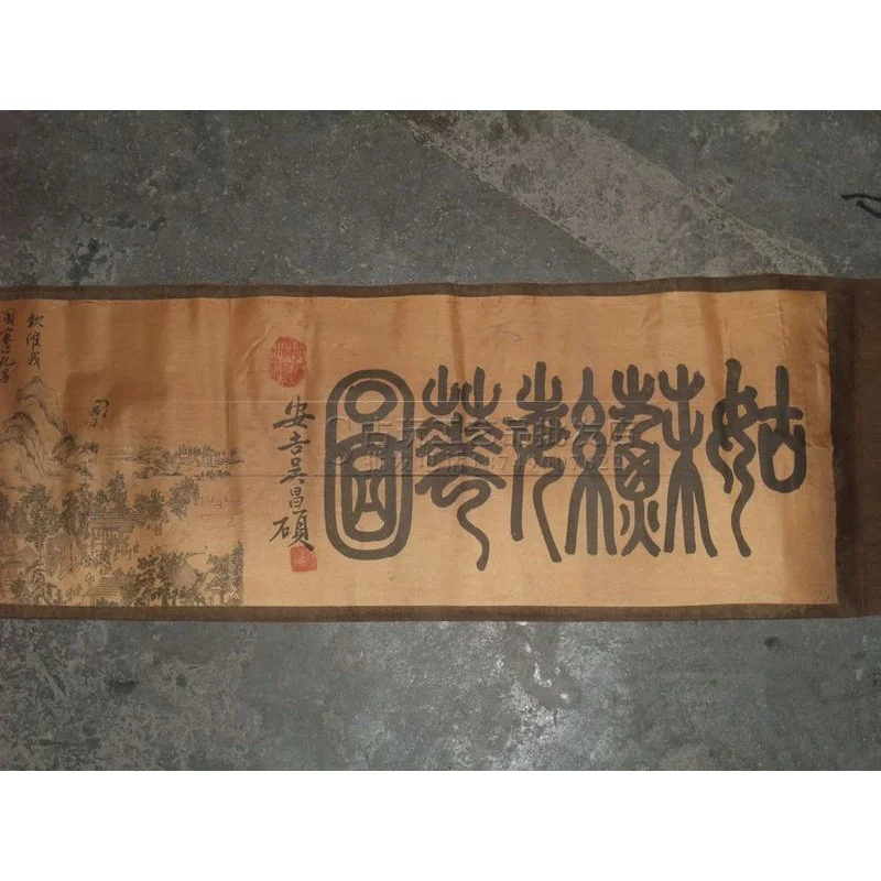 Wholesale Ancient Painting Long Scroll Calligraphy and Painting/Banner Retro Painting Long Roll Painting on Silk Gu Su Fanhua Pi