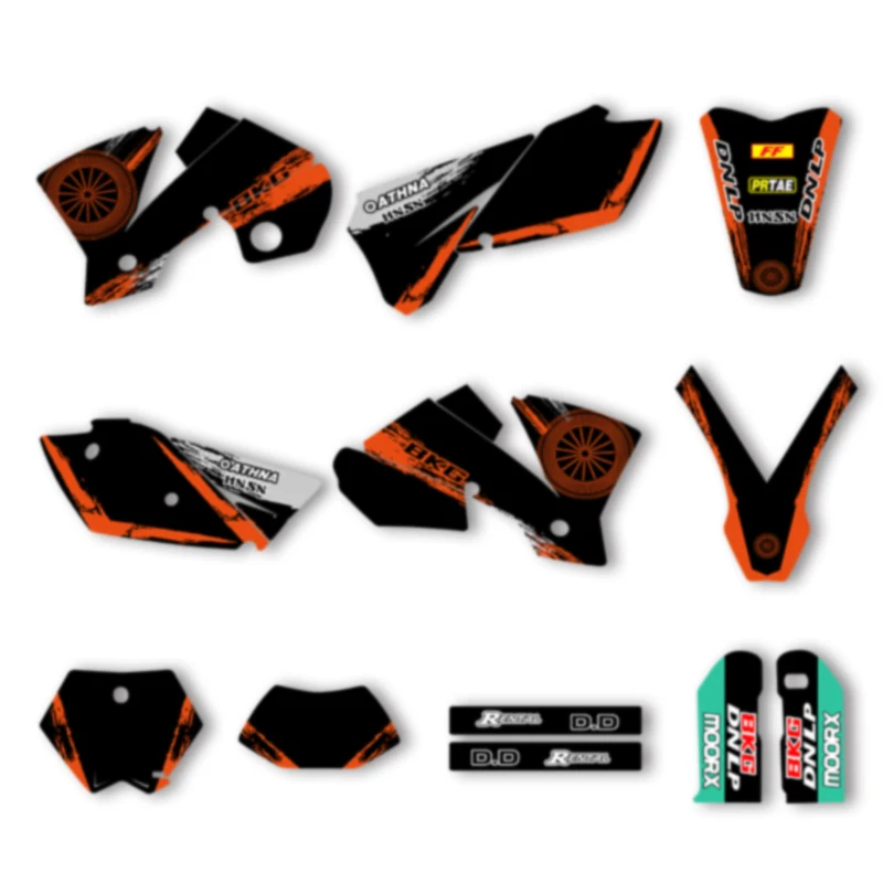 

DSMTECH Motorcycle Graphics Background Decal for KTM 125 250 300 350 450 2003 2004 SX SXF 2004 EXC Decals Stickers Kits 001