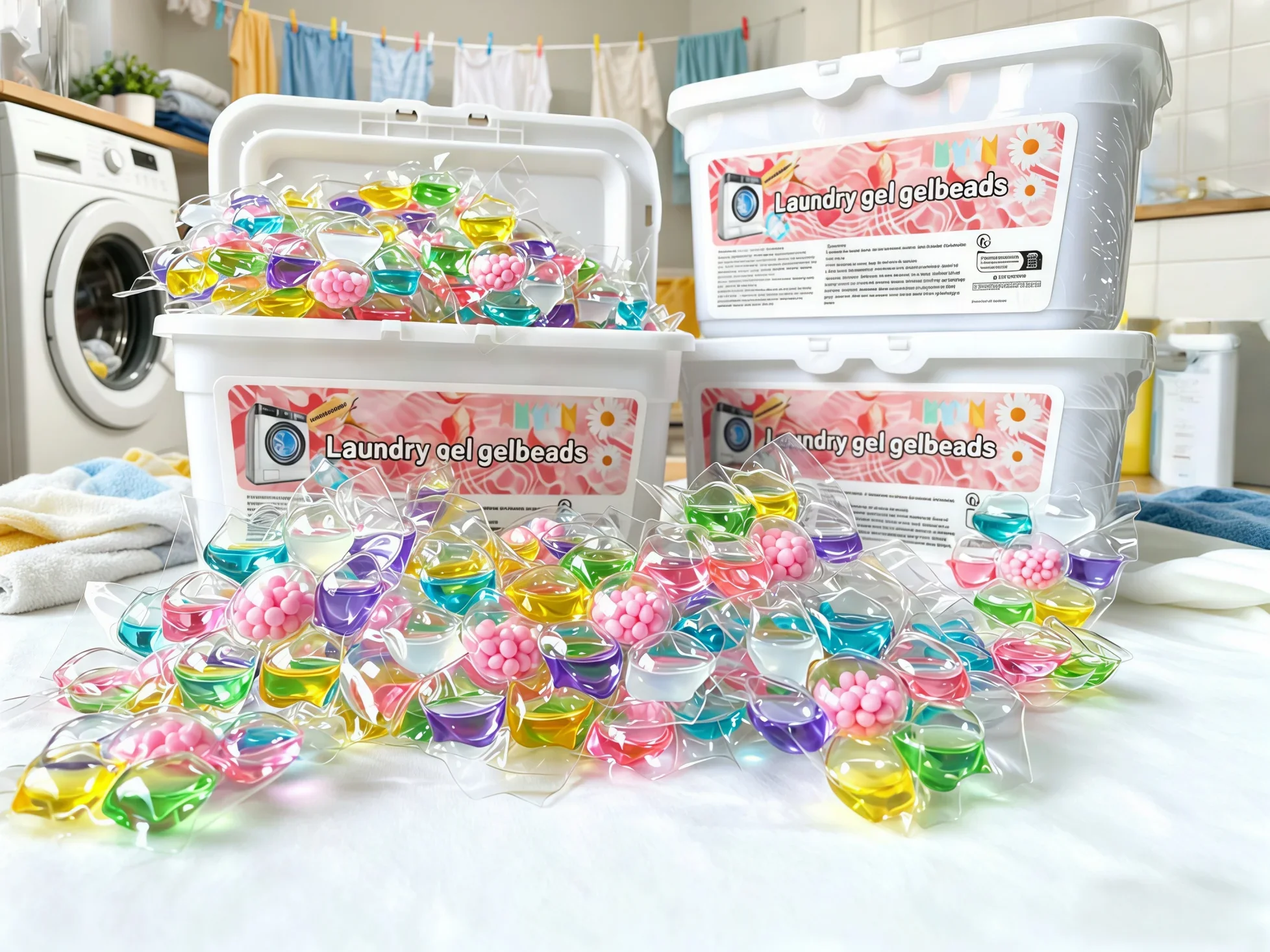 7-In-1 Laundry Detergent Pods, 20pcs/bag, 50pcs/box, Bacteria & Mite Removal, Color Protection, Long-Lasting Fragrance, Powerful