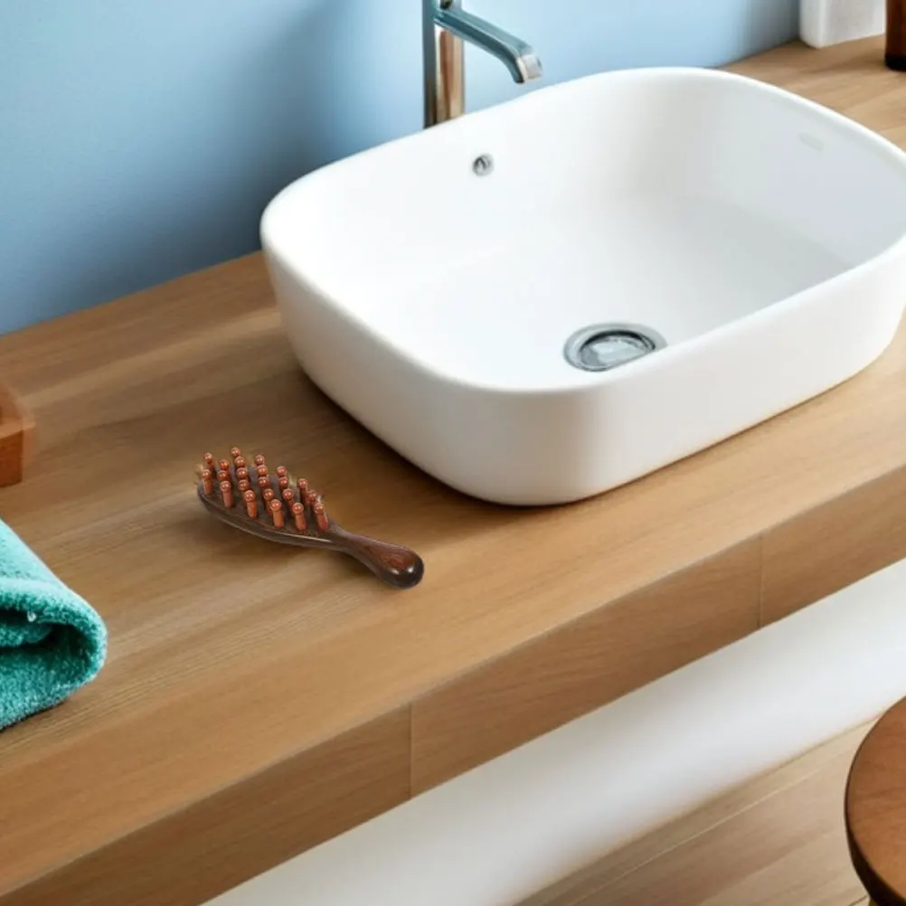 

2pcs Meridian Massage Comb Wooden Scalp Dandruff Removal Fine Teeth Ergonomic Hair Wide Tooth Detangling Brush for Women Scalp