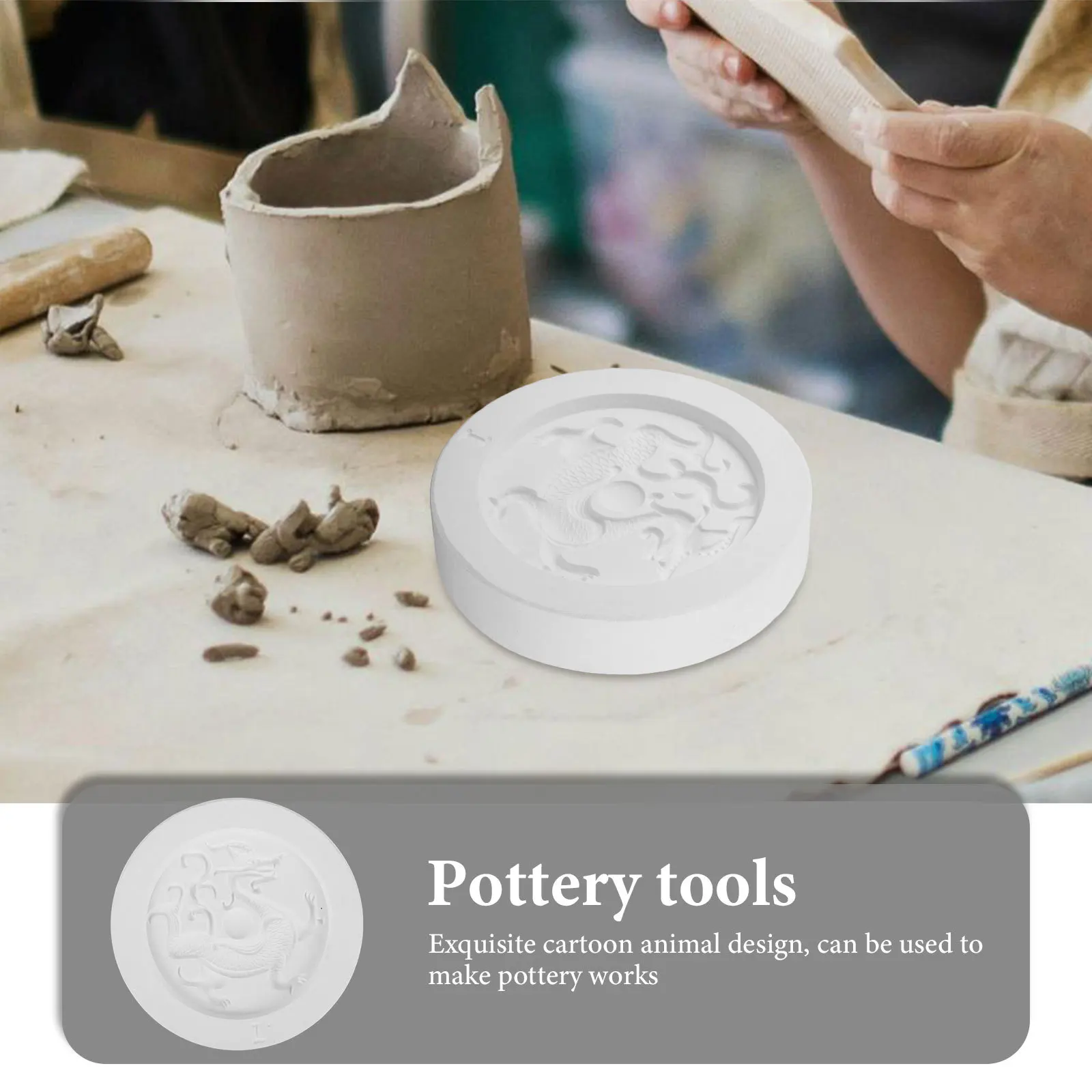 Forma gipsowa w kształcie smoka do odlewania gliny, łatwe w użyciu, do projektów artystycznych, dekoracyjna forma zwierzęca, narzędzie do ceramiki.