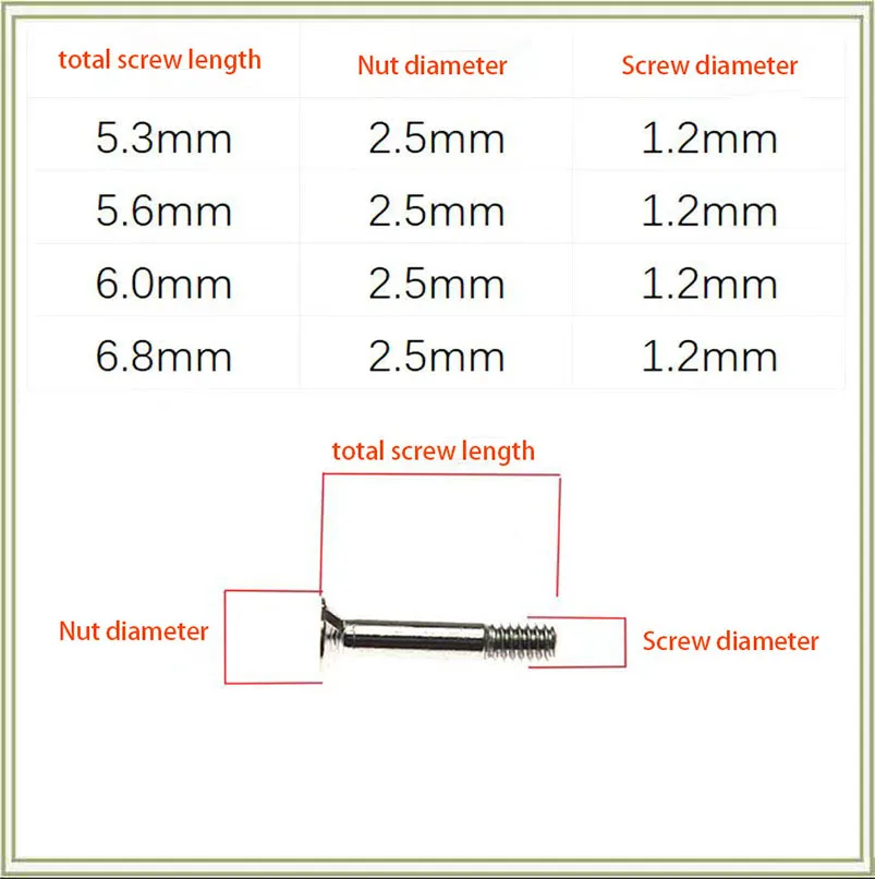 Premuim Stainless Steel Screws for Hublot Bigbang Classic Fusion Series H-U-shaped Watch Bezel Buckle Special Screw Tool