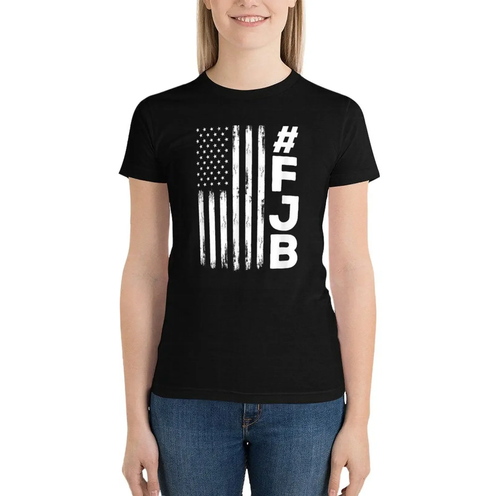 

FJB Pro America US Distressed Flag Biden FJB T-Shirt cute tops shirts graphic tees tops Top Women