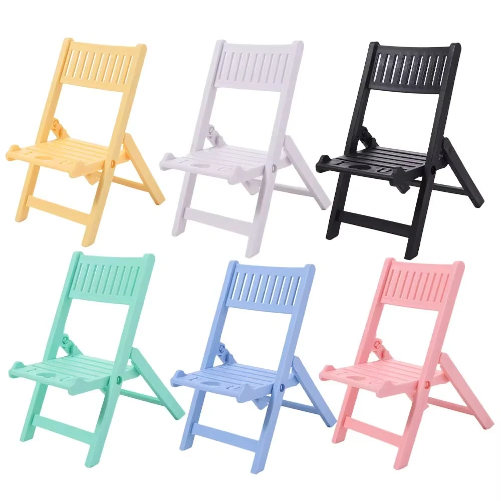 

Mini Beach Chair Shape Cell Phone Stand Foldable Universal Candy Color Mobile Phone Holder Multi Angle Cradle For Desk Tablet