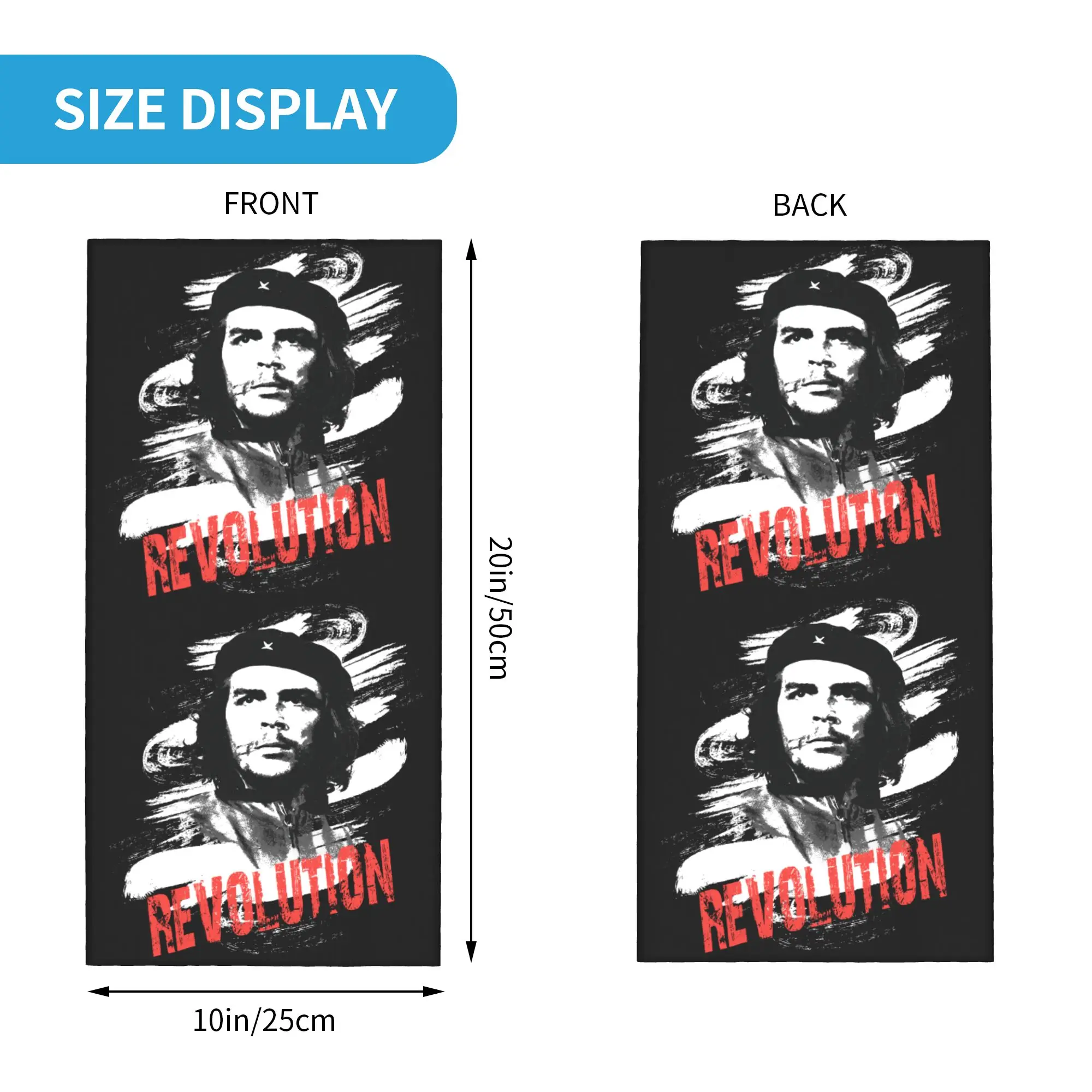 Custom Che Guevara Revolution Bandana Neck Warmer Men Women Winter Ski Tube Scarf Gaiter Cuba Cuban Socialism Freedom Face Cover view 2