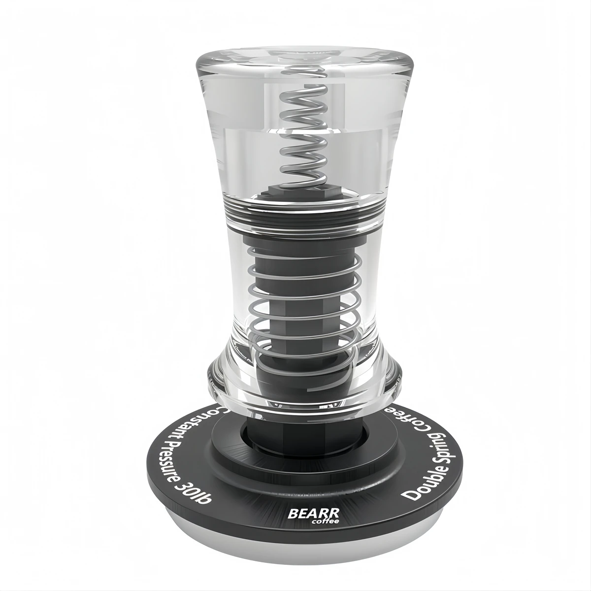 

Calibrated Spring Coffee Tamper with Dual Mechanism and Leveling Skirt Designed for Consistent Espresso Pressure and Extraction
